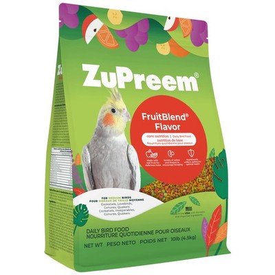 ZuPreem FruitBlend Bird Food, Feed Pellets for 10 Pound (Pack of 1) 