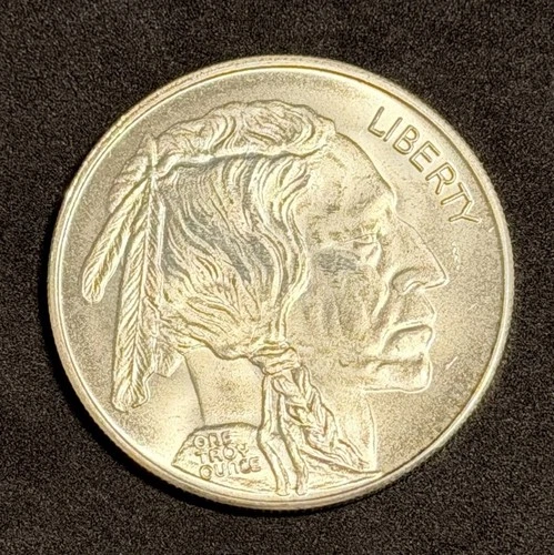 1 oz Silver Buffalo Round .999 Fine, One Troy Ounce, Vintage No Reserve #003