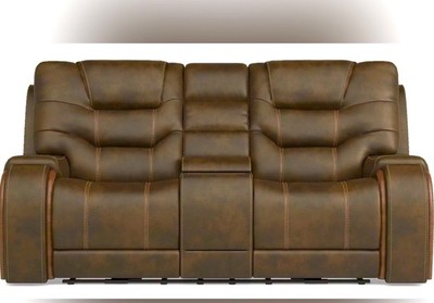 Laredo Springs Luxurious Contemporary Microfiber Dual Power Loveseat Recliner