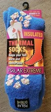 Woman  s Polar Extreme Thermal socks,w/Flowers Winter Socks, Size 5-9 One Size
