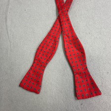 Robert Talbott 100% Silk Bow Tie Red Blue Paisley Self-Tie Made in USA