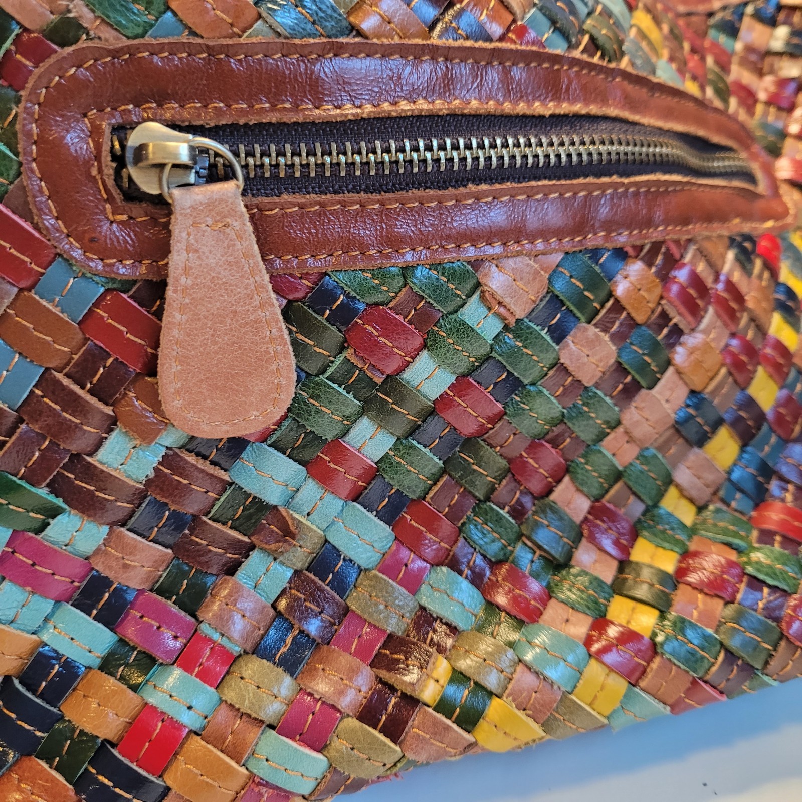 Ameri Leather Woven Shoulder Bag Stella Multicolo… - image 20