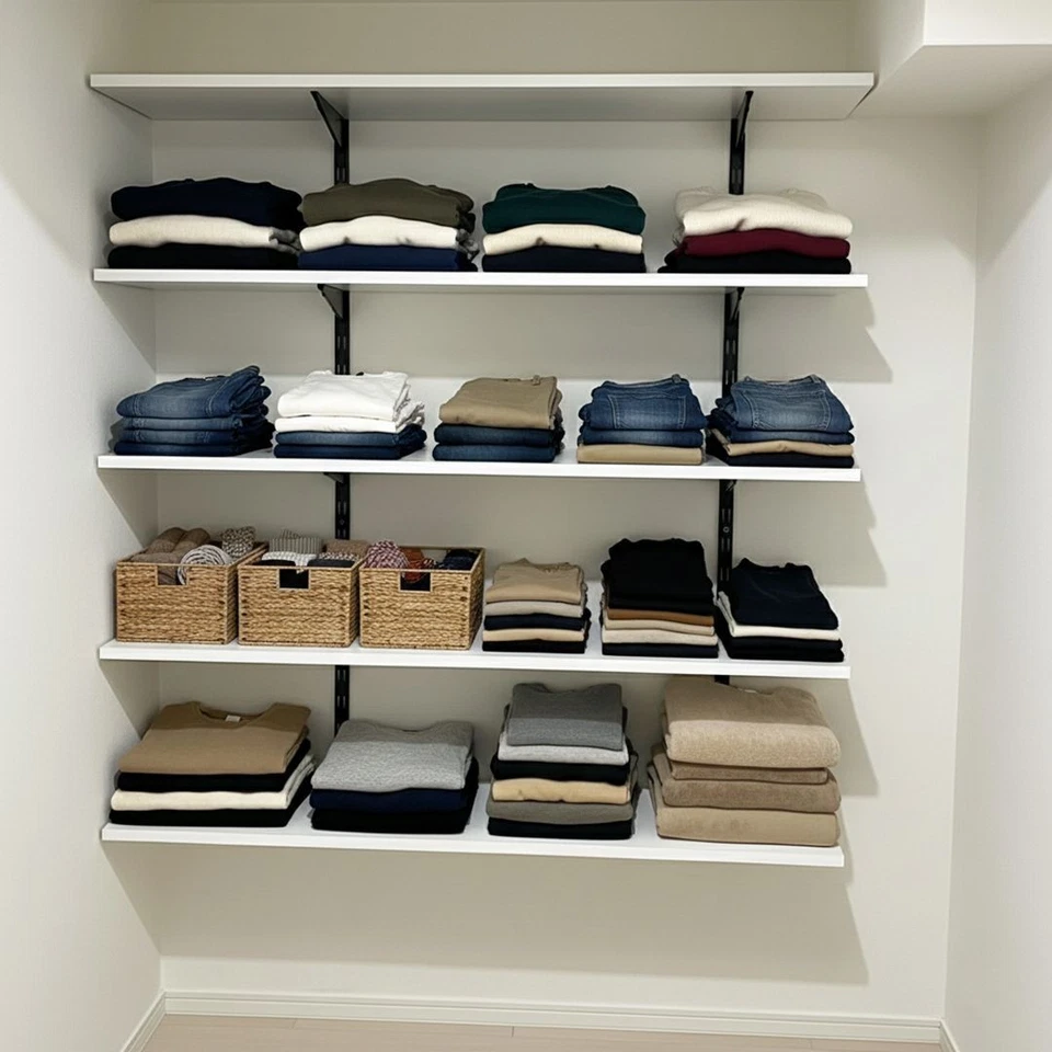 Mensole a muro 80x20 bianche 5 pz su cremagliera 2 mt Dispensa Kit Completo - Immagine 4 di 4