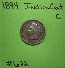 1894 Indian Head Cent / Penny 1c Good