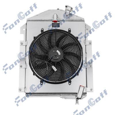 Aluminum 4Row Radiator Shroud Fan For 1939-40 Chevrolet Truck KC KD KF KP 3.5L.