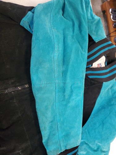 Chaqueta Jacksonville Jaguars Vintage Cuero Gamuza NFL Cremallera Bombardero Talla XL Nueva con Etiquetas - Imagen 11 de 21