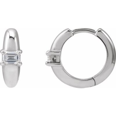 1/3 Lab-Grown Diamond 13,4 mm Huggie Creolen in Sterling Silber