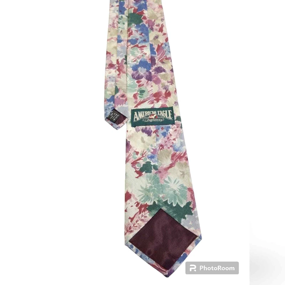 Corbata floral vintage años 80 American Eagle Outfitters L54" Foto 2 de 4
