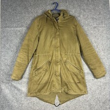 Scotch And Soda Jacket Womens Size Large Green Khaki Parka Fish Tail Military