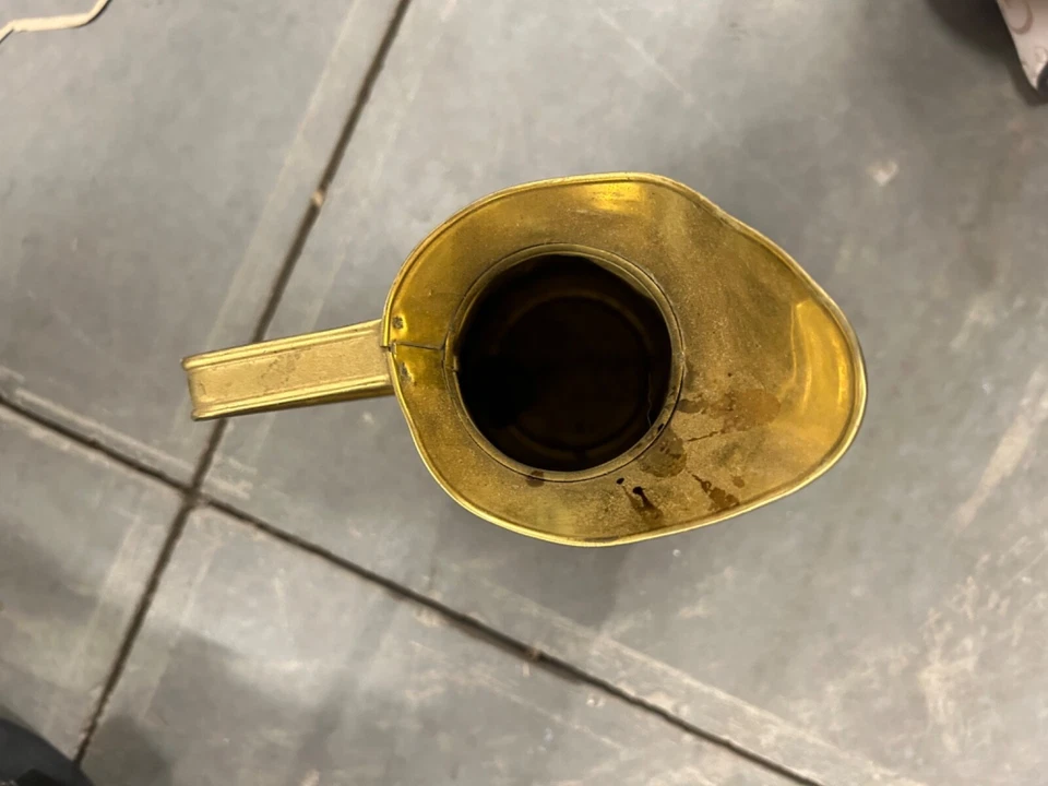 Vintage Brass Water Pitcher Handle Embossed Surface Made in England T119 - Image 4 of 4