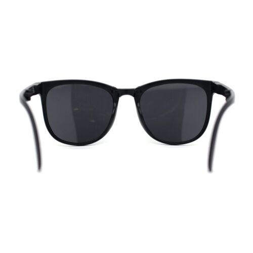 Mens Collapsible Oversize Thin Plastic Hipster Horn Rim Sunglasses - Picture 12 of 43