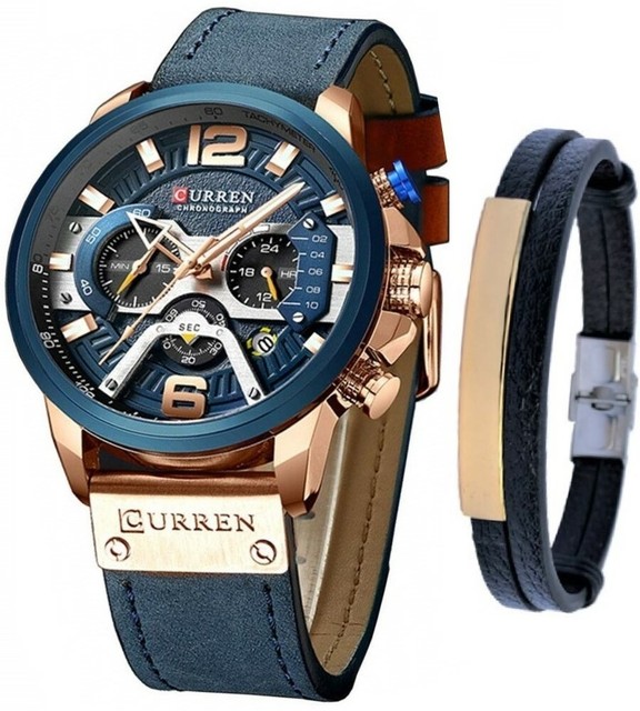 curren silver chronograph watch