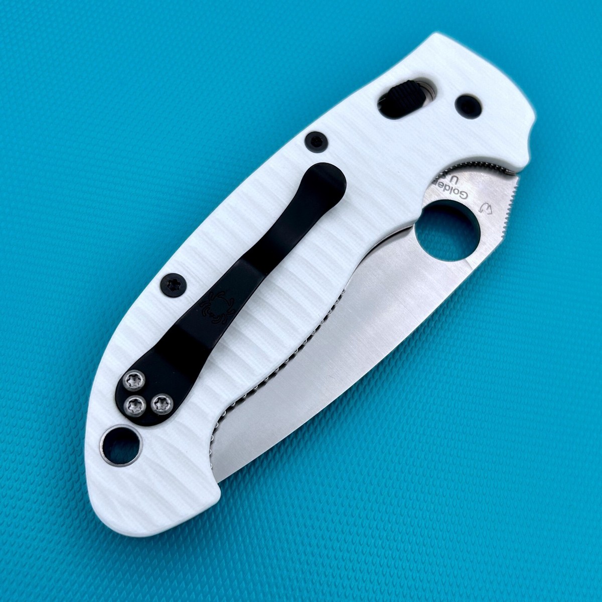 Spyderco Manix 2 XL C95GP2 Knife Plain Edge w/White Anso Style G10