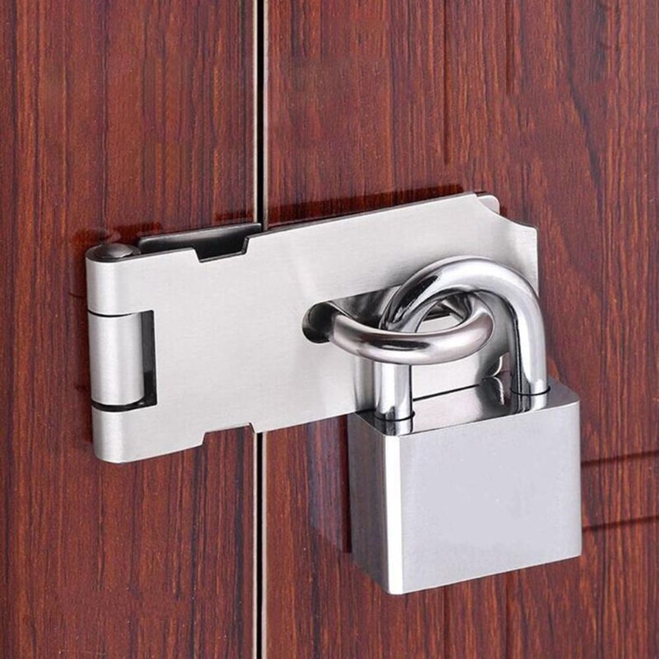 Stainless Steel Burglarproof Gate Bolt Padlock Hasp Door Clasp Lock