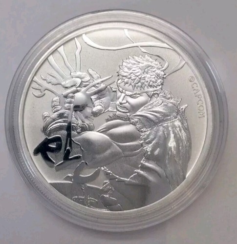 2022 Tuvalu 1 oz. Silver Street Fighter RYU In Capsule BU .9999 Fine