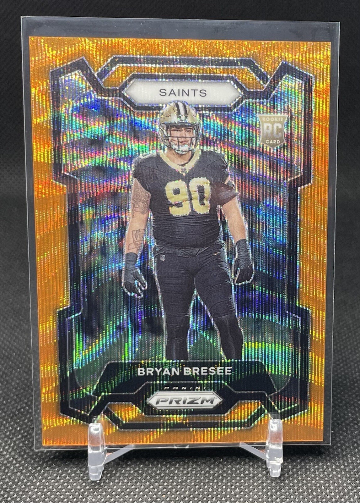 2023 Panini Prizm Bryan Bresee Rookie Orange Wave Prizm 15/60 #372 Saints