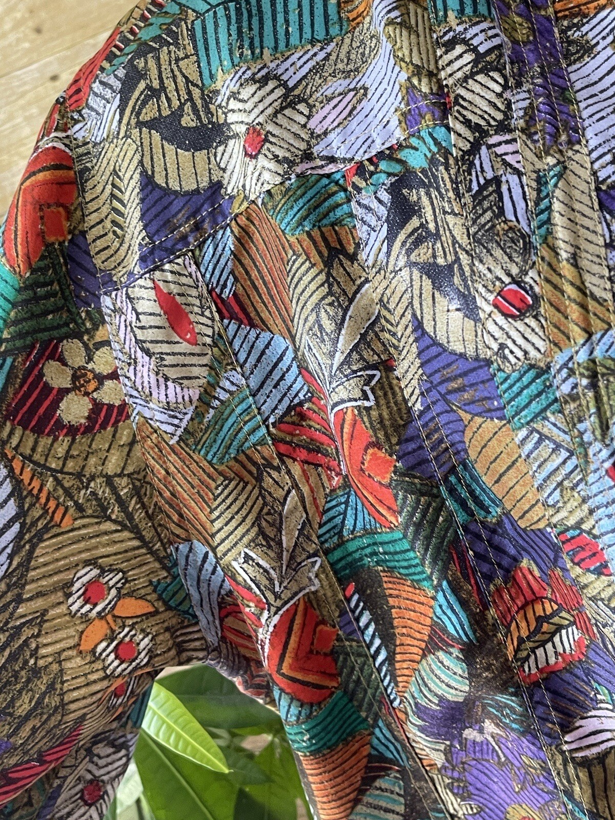 Chicos 2 Silk Jacket Womens Patchwork Floral Open… - image 9