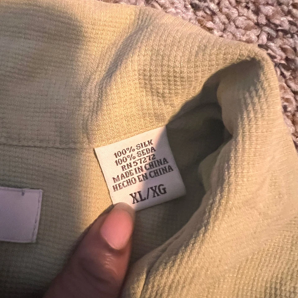 Camisa Perry Ellis de seda con botones manga corta calce relajado para hombre XL Foto 3 de 4