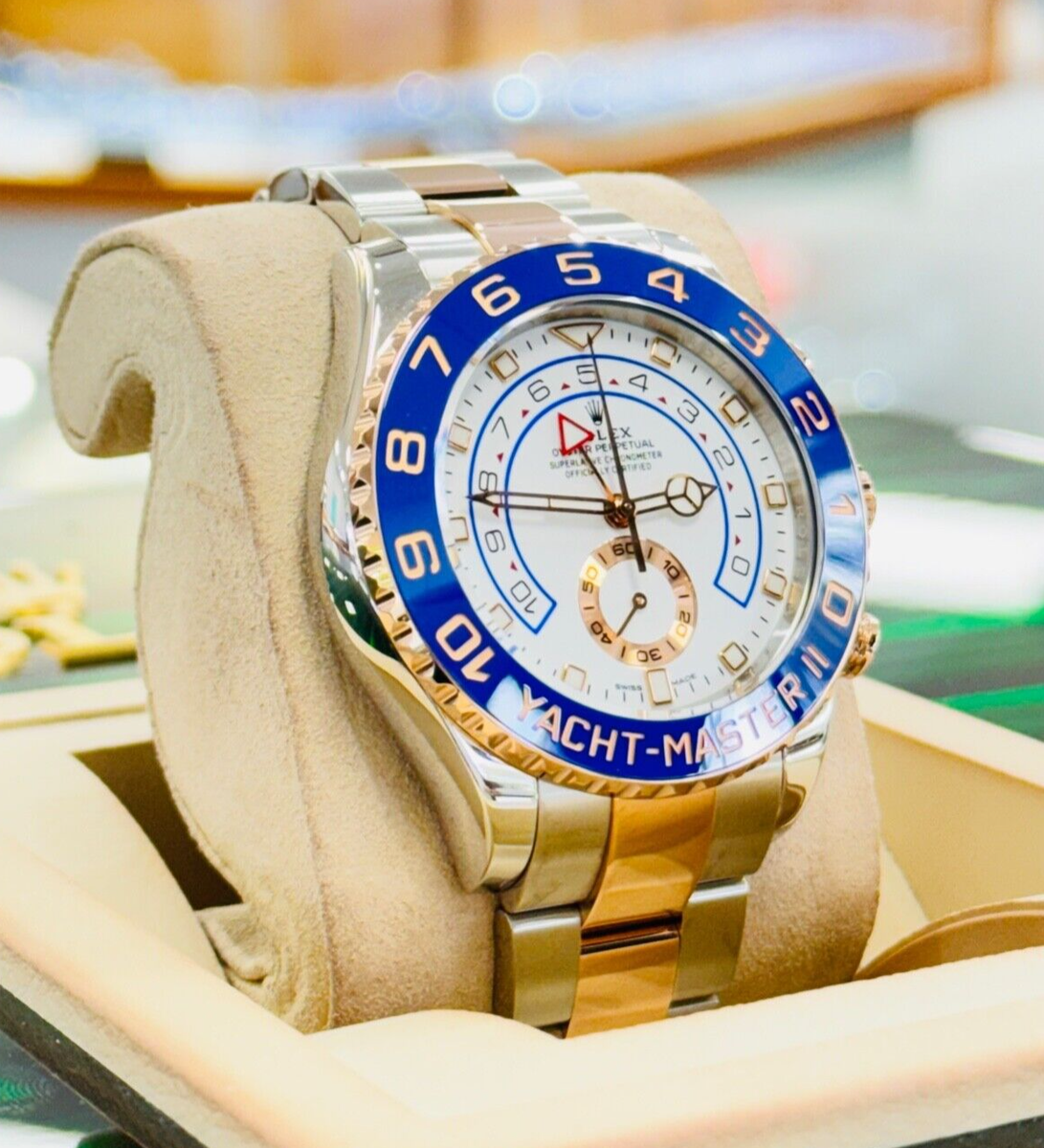 Rolex Yacht Master II 116681 18K Rose Gold /Steel Mercedes Hands
