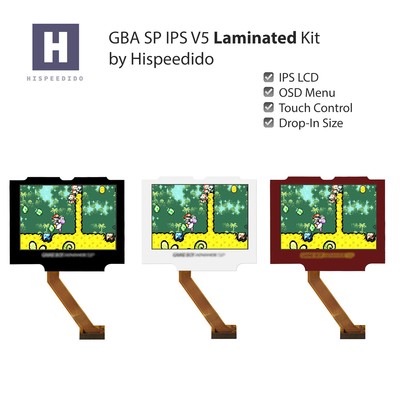 Hispeedido IPS V5 Drop-In OSD LCD Kit für Game Boy Advance GBA SP Backlight