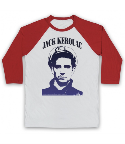 JACK KEROUAC 1 SEA CAPTAIN UNOFFICIAL AUTHOR BOOK BEAT 3/4 SLEEVE BASEBALL TEE - Picture 7 of 20