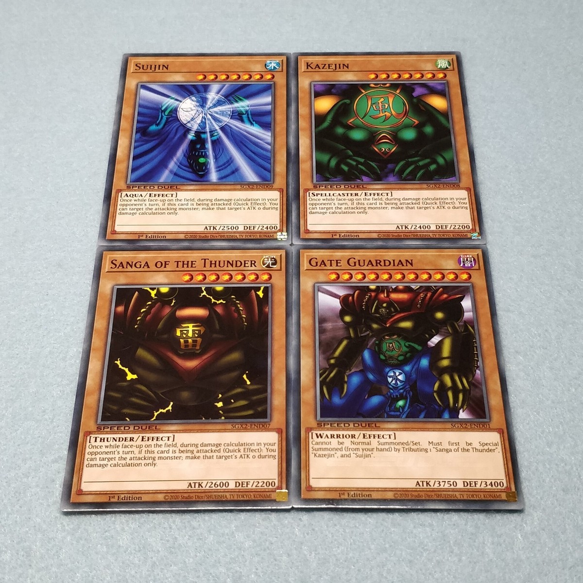 Yugioh Gate Guardian + Kazejin + Suijin + Sanga of the Yugioh Gate Guardian + Kazejin + Suijin + Sanga of the
