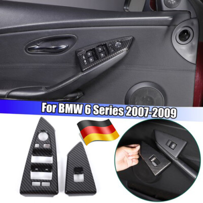 ABS Kohlefaser Fensterheberschalter Knopfblende Rahmen Für BMW 6er E64 04-09 DE