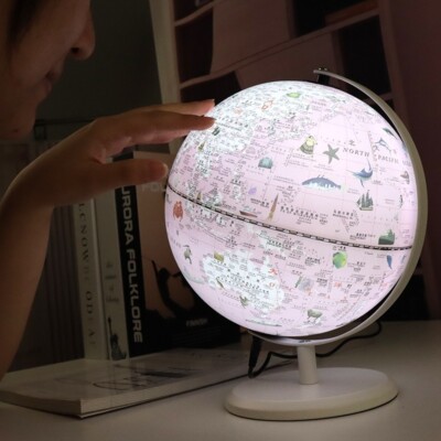 8-inch universal globe Tricolor Light globe Pink globeChinese and English Globes