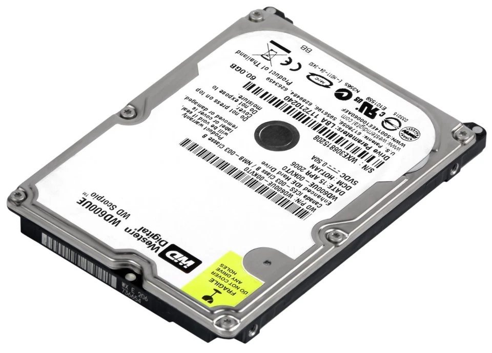 Disco Rigido WD Scorpio WD600UE 60GB 5400U/Min 2MB Cache Ata Ide 2.5'' Pollici - Immagine 2 di 3