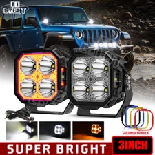 Colight 3"4"5" Side Shooter LED Work Light Bar Cube Pods DRL Fog Driving Lamps