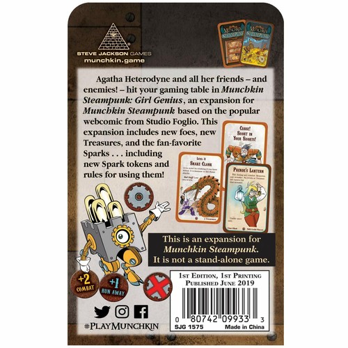 Munchkin Steampunk Girl Genius 112 Card Game Expansion Steve Jackson Games 1575 - Picture 2 of 3