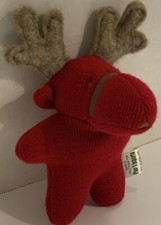 Pier 1 Imports Plush Stuffed Moose 7" Tall Red Reindeer Decorative Christmas
