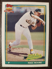 MIKE MOORE OAKLAND ATHLETICS 1991 TOPPS 40 YEARS BASEBALL CARD #294