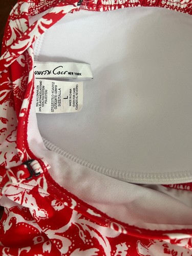 Womens Ruched Kenneth Cole Reaction Red Swimsuit Swimdress NWT, Large - Picture 5 of 6