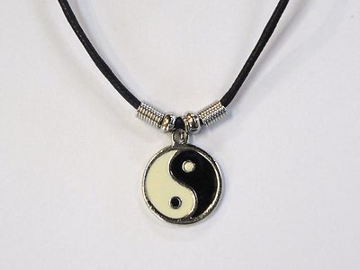 Yin Yang Cord Necklace 17in NIP