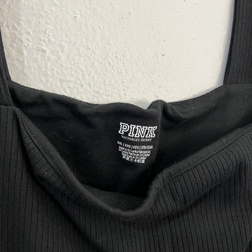 Pink Victoria’s Secret’s Ribbed Romper Size XXL Black - Picture 3 of 13