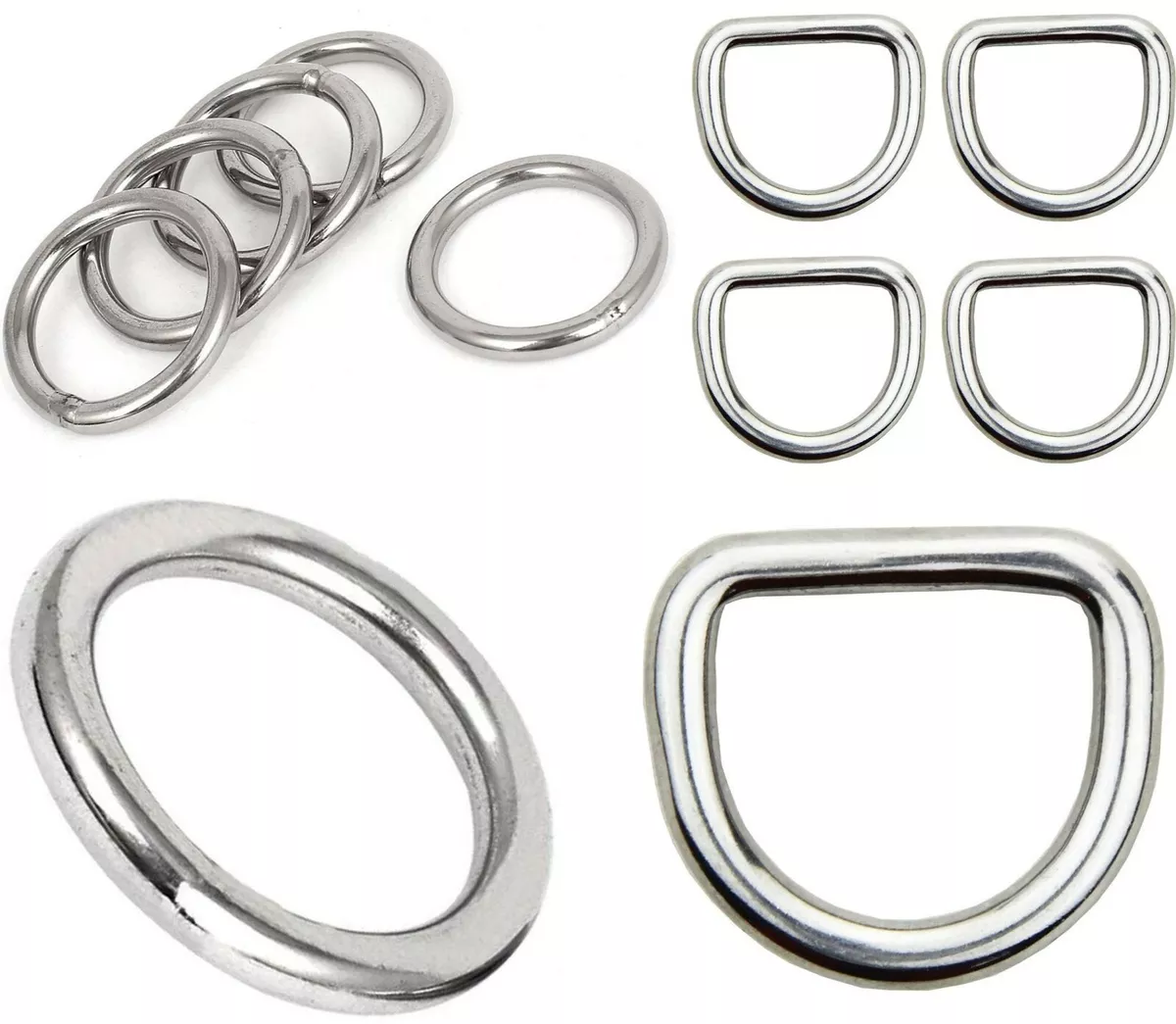 STAINLESS STEEL D-RINGS and O-RINGS, Webbing Leathercraft Welded Buckles  Rings