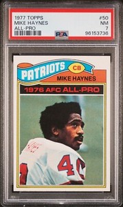 1977 Topps Football ROOKIE Mike Haynes #50 - PSA 7 - New England Patriots