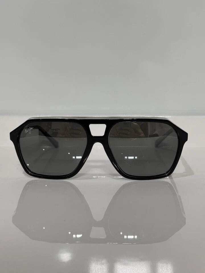 Marin 様@KC x 2 Maui Jim Wedges MJ880-02 Black Gloss Crystal Acetate