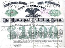 City of Scranton Pennsylvania, Municipal Building Loan 1890 (1 000 $) nr 22