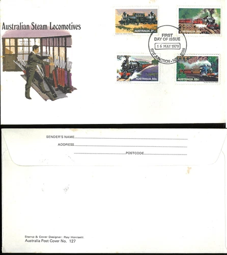 1979 Australian Last Steam Locomotives Stamps Set FDC NSW 2088 Postmark Envelope
