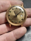 Timex Viscount 1975 Gold Tone Mens Vintage 1970s Mechanical Handwind...