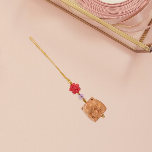 Sandalwood Hanging Decoration Cute Wooden Wristband Cellphone Pendant - 第 7/12 張圖片