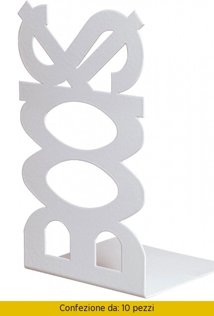Fermalibri Bolis Moø Books Bianco in Acciaio | Set 10 Pezzi Offerta