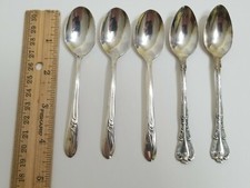 5 Vintage Silverplate Nickel Silver Infant / Baby Spoons Lot For Use or Crafts