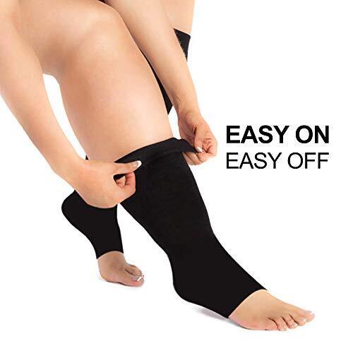 Stützsocken offene Zehenpartie Übergröße - breite Wadenkompression ideal für Reisen & F... - Bild 6 von 9