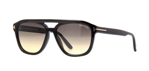 Tom Ford GERRARD FT 0776 Shiny Black/Brown Shaded (01B) Sunglasses