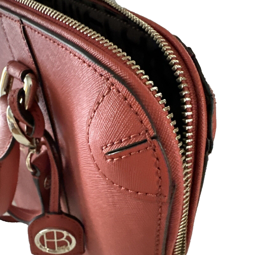 Henri Bendel West 57th Briefcase Travel Purse Saffiano Leather   Roobios Tea Red - Bild 11 von 16