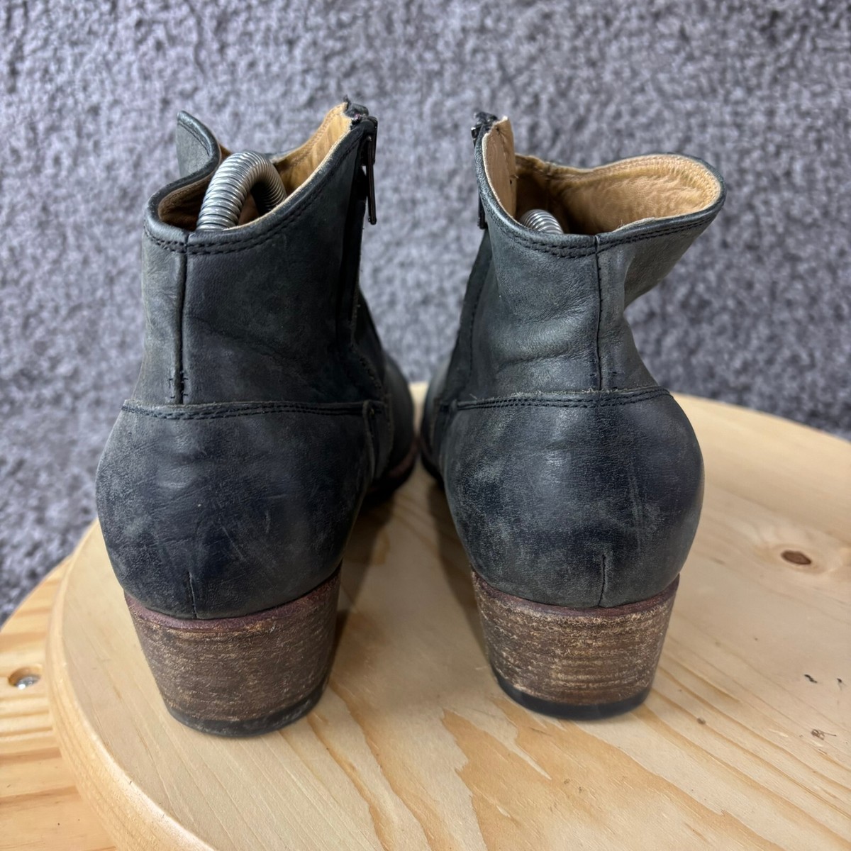 Peter Nappi Western Ankle Boots Womens 9.5 Leather Gray Slip  display picture 2