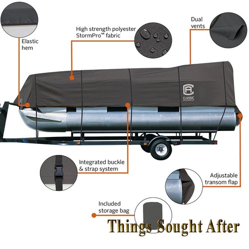 Trailerable Pontoon Boat Storage Cover 21 22 23 24' ft up to 102" Beam StormPro - Bild 4 von 9